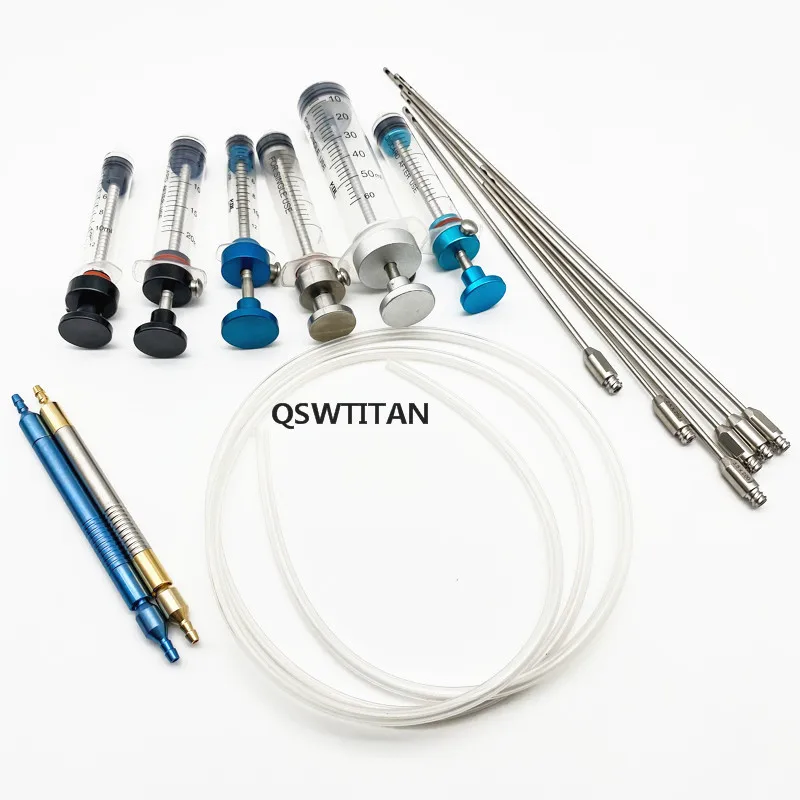 Titanium Stainless Steel Suction Pumping Handle Liposuction Needle Converter Rubber Hose Aspirator Syringe | Красота и здоровье