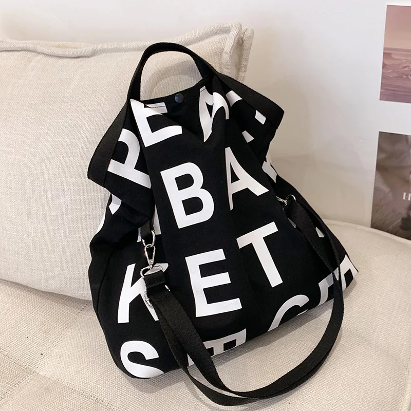 

Letter Designer Large Capacity Canvas Big Shoulder Crossbody Bag for Women 2022 Summer Fashion Casual Purses and Handbags