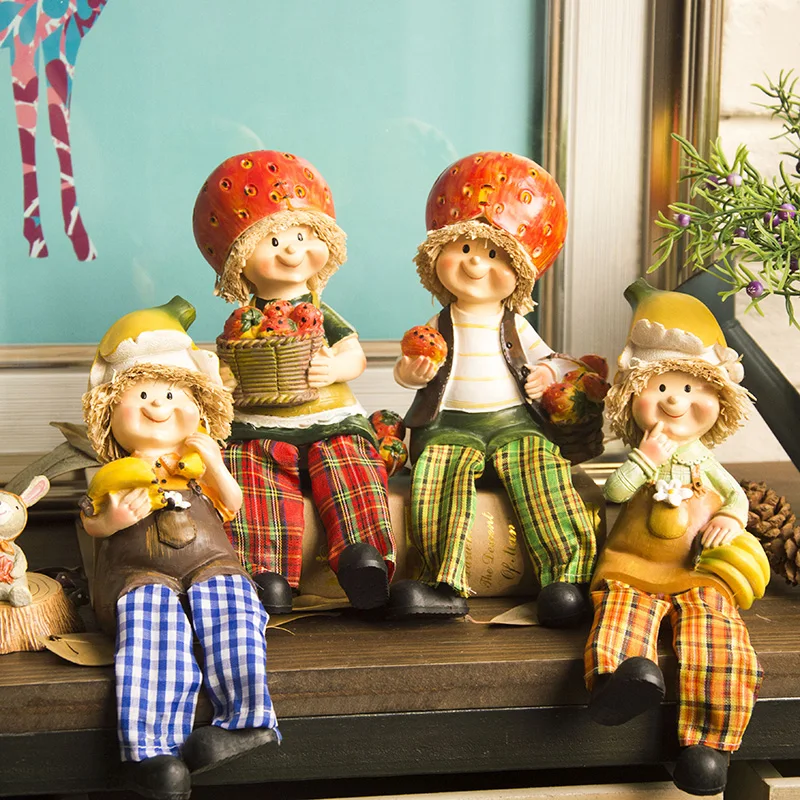 Pastoral Resin Craft Figurine Statue Outdoor Courtyard Garden Balcony Ornament Sculpture Home Living Room Decoration Unique gift | Дом и сад