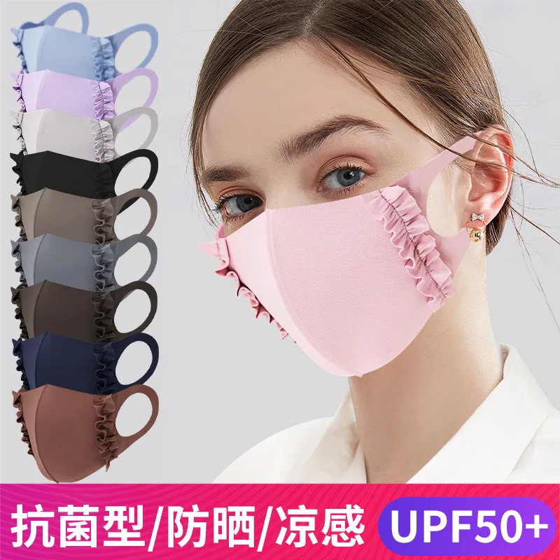 

Летняя тонкая маска из ледяного шелка, трехмерная Тканевая маска, Женская дышащая маска для защиты от солнца