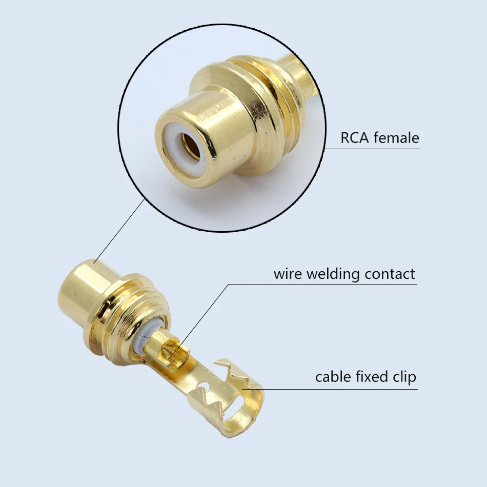 2 шт./1 пара высококачественный разъем RCA позолоченный штекер аудиоадаптер черная