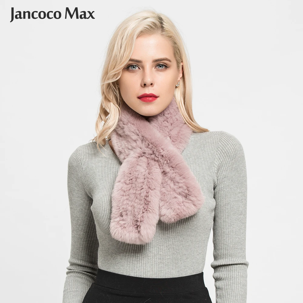 Зимний мягкий теплый шарф из натурального кроличьего меха женский модный