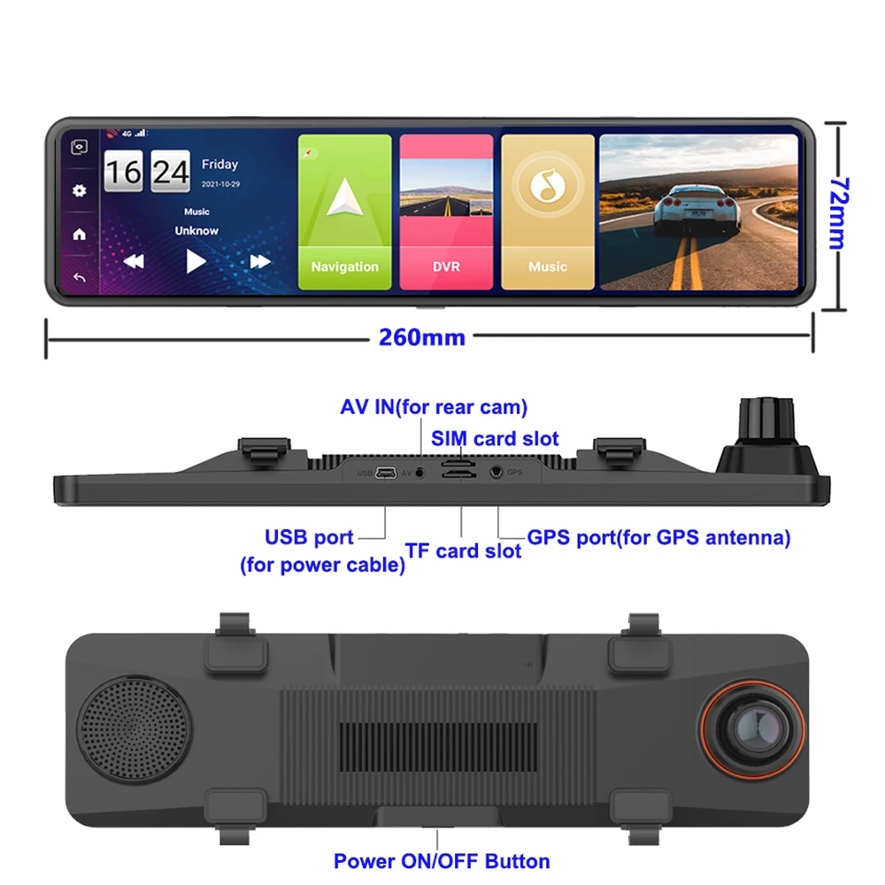 Видеорегистратор 11 дюймов Android 8 1 3G GPS Wi-Fi | Автомобили и мотоциклы