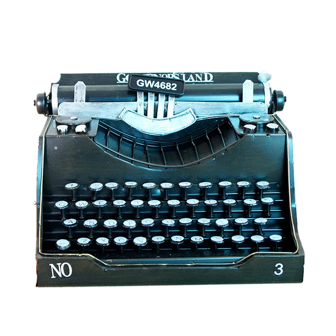 

Retro Typewriter Model Metal Decoration Art Crafts for Home Coffee Bar Decor Model Building Kits Toys & Hobbies- Black S