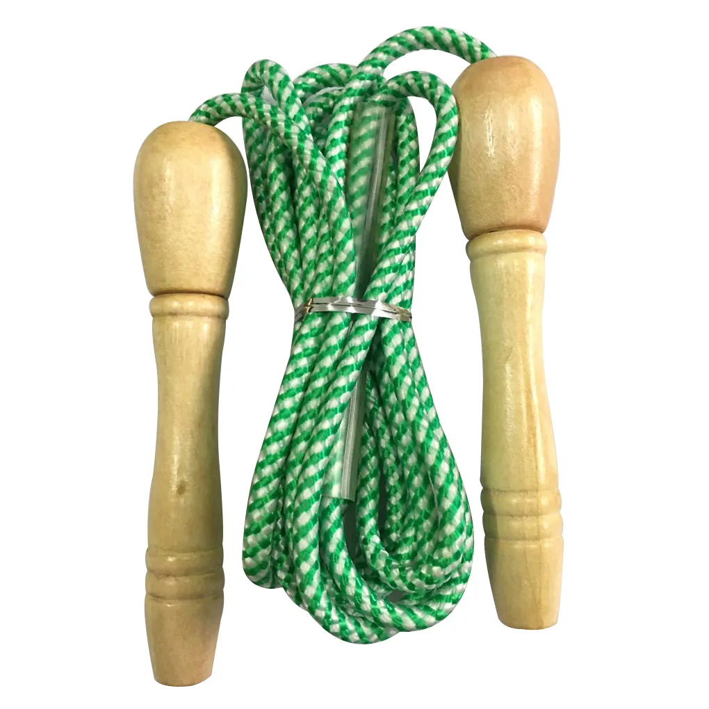 

Fitness Jumping Rope Indoor Outdoor Exercise Workout Wooden Handle Adjustable Skipping Rope