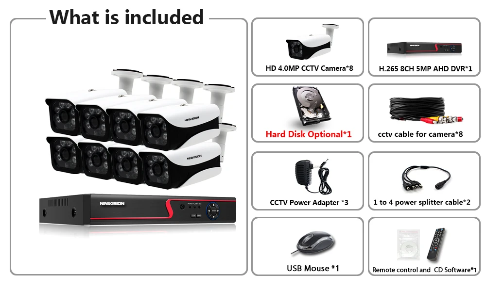 4mp HD CCTV система 8CH AHD DVR комплект 8 шт. 4.0mp 2560*1440 6* массив светодиодов камера безопасности наружный комплект видеонаблюдения легкий дистанционный просмотр