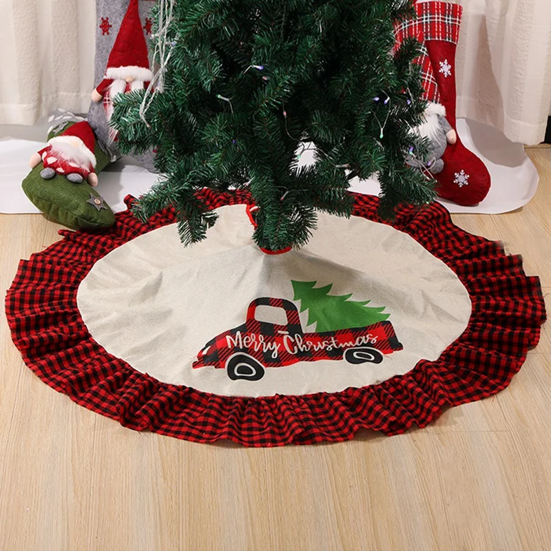 

Home Tree Skirts New Year Decoration Christmas Tree Skirt Christmas Tree Skirt Linen Floor Mat For Scene Layout