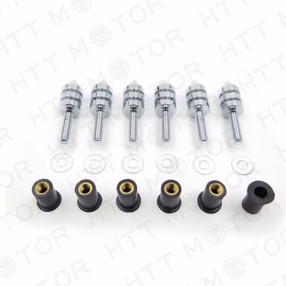 Запчасти для мотоциклов комплект хромированных болтов с шипами лобового стекла