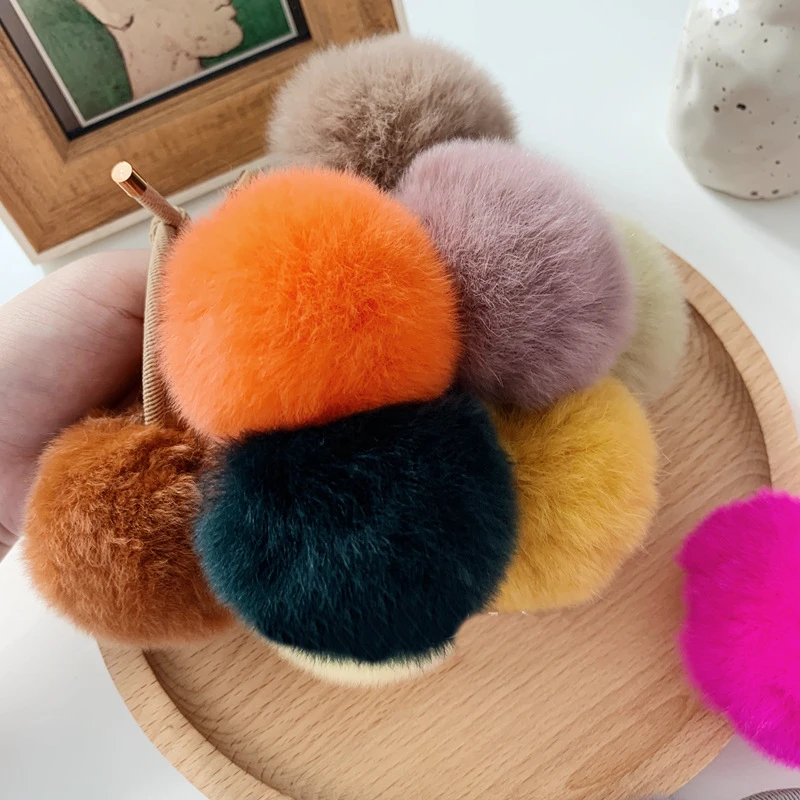 Милая резинка для волос с помпоном маленьких девочек яркие цвета эластичная