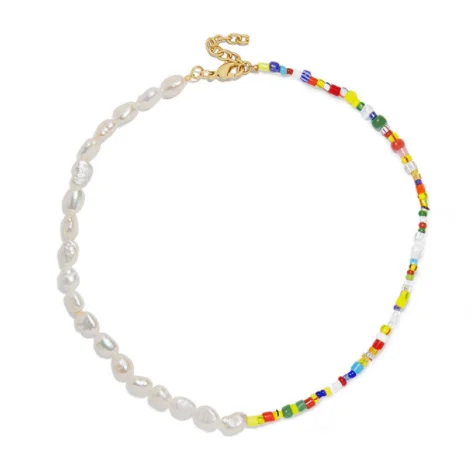 Модные звенья цепи bijoux Ожерелье из нержавеющей стали богемная жемчужная подвеска в стиле барокко ожерелье весна-слинг закрытие MATERA ожерелье - Окраска металла: 16