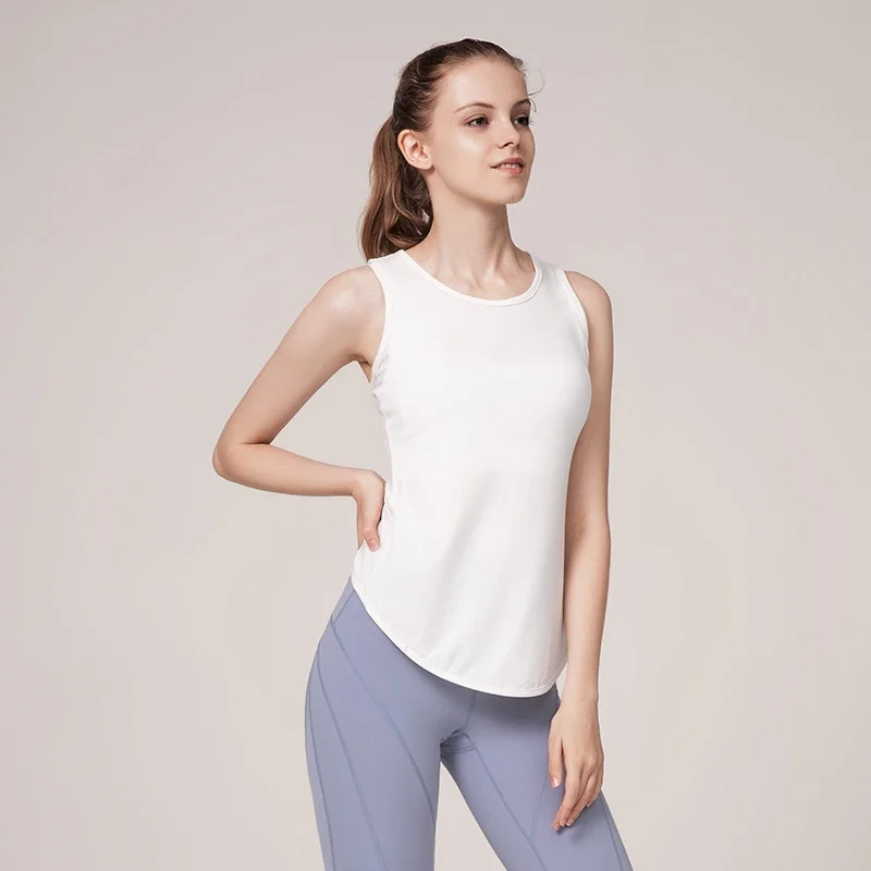 

New irregular solid color women's exercise and fitness vest