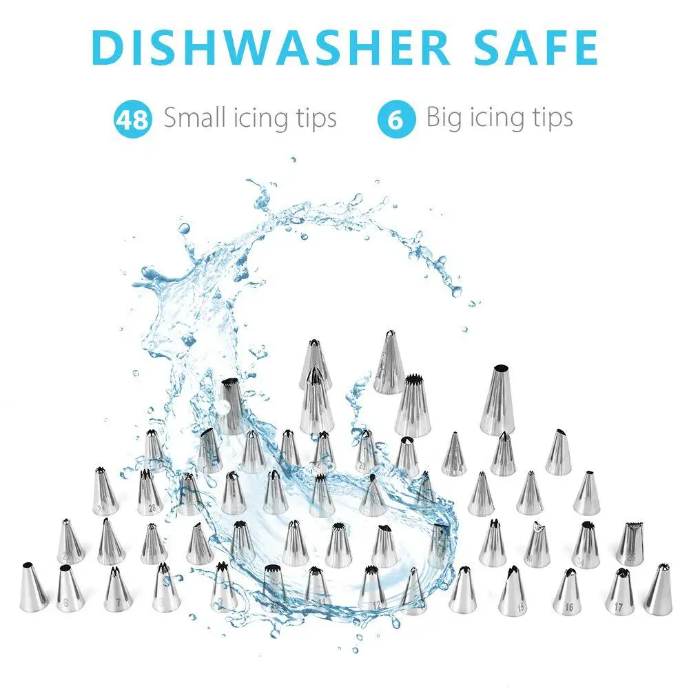 

110pcs/set Piping Nozzels Dough Scrapers Sets Cake Slicer Bread Cutter Cream Spatula Icing Fondant Pizza Pastry Bakery Cake Tool