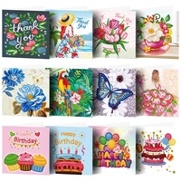 612pcs diamond painting cards 5d diy happy birthday cards special embroidery card postcards girls birthday christmas gift
