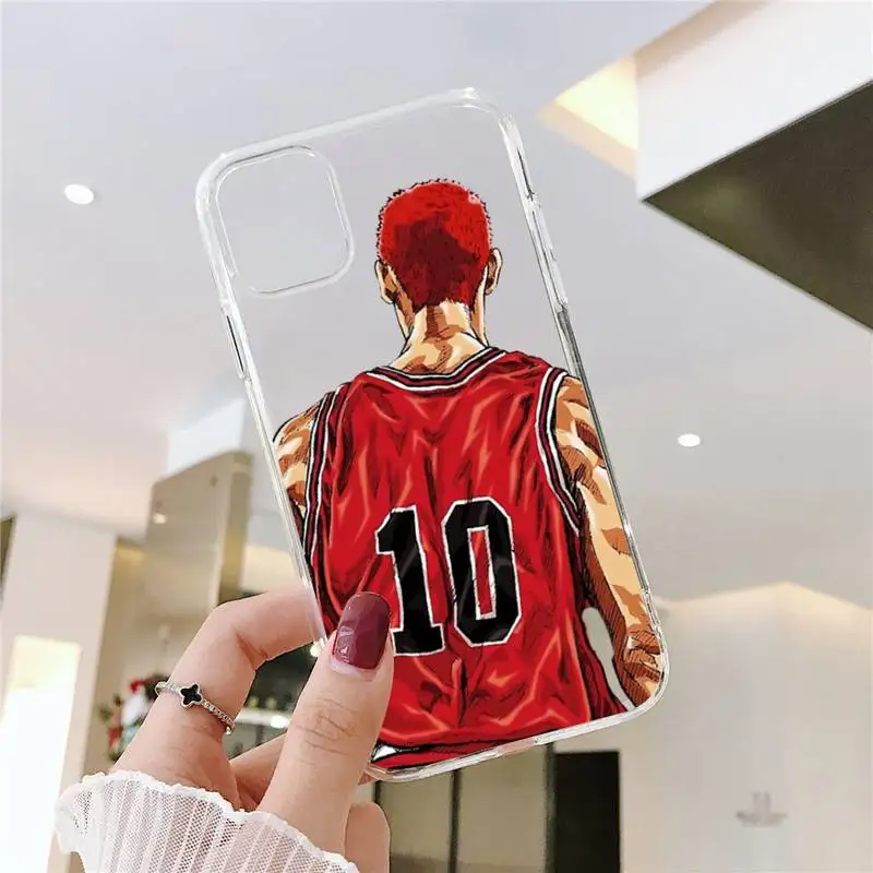 

Slam Dunk anime Phone Case Transparent for iPhone 6 7 8 11 12 s mini pro X XS XR MAX Plus cover funda shell