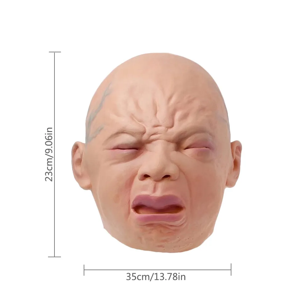 Реалистичная детская маска для плача полноголовая парики Хэллоуина бара дома с