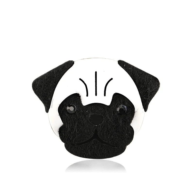 Нежные Броши Funmor с бульдогом заколка из конского волоса животное для женщин
