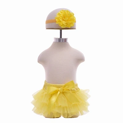 Baby Cotton Chiffon Ruffle Bloomers Toddler Newborn Shorts Baby Summer cute Flower Cover fashion Diaper Clothing - Цвет: Цвет: желтый