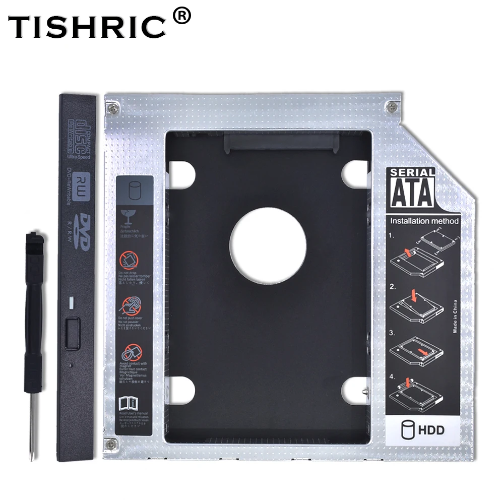 Tishric алюминиевый 2-й Hdd Caddy 12,7 мм SATA 3,0 переходник в корпусе DVD HDD Bay для ноутбука DVD-ROM cd-rom Optibay - Цвет: upgraded panel