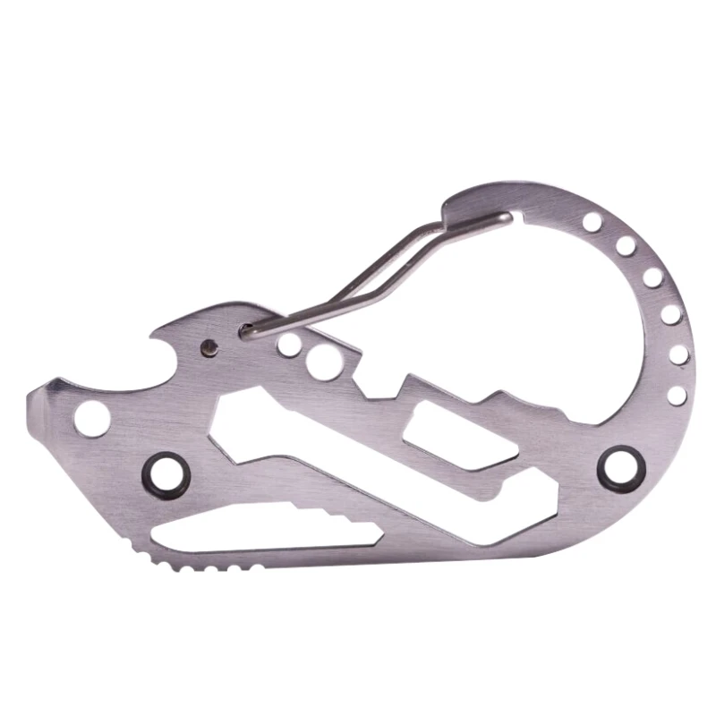 

Pocket Multifunction Wrench Stainless Steel Bottle Opener Keychain Multi-function Key Clip Pocket Tools Carabiner Utensil