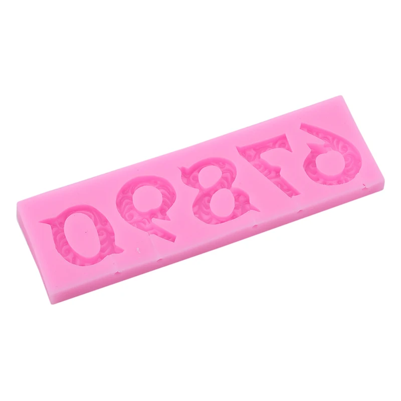 Новая мода розовый 0 9 цифровой высококачественный силиконовый помадка торт