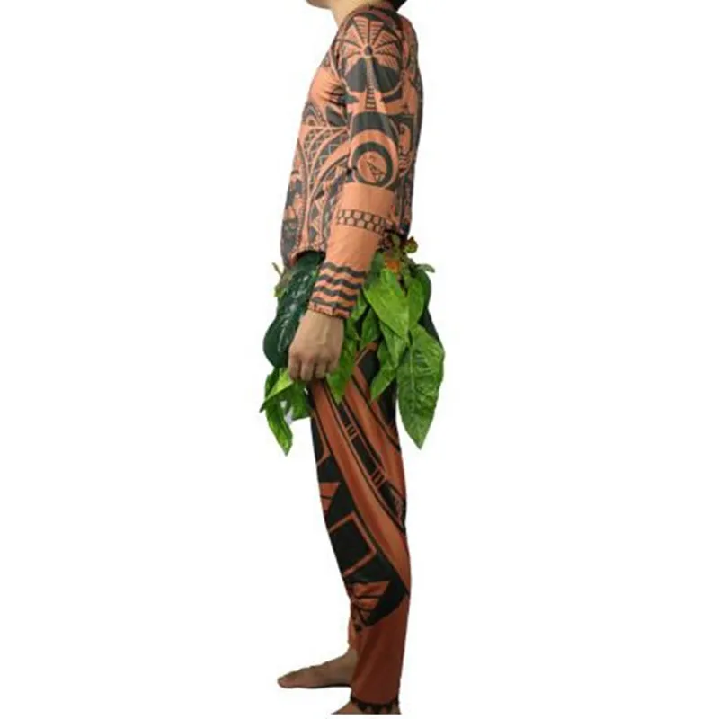 Костюм для косплея Моана Maui комбинезон взрослых на Хэллоуин/карнавал костюм