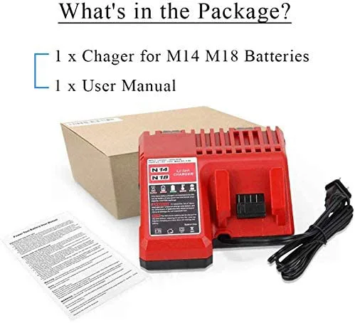 

For Milwaukee M18 DC 3A 14.4V-18V 80W Power Fast Charging Power Tool Lithium Battery Charger Replacement Base
