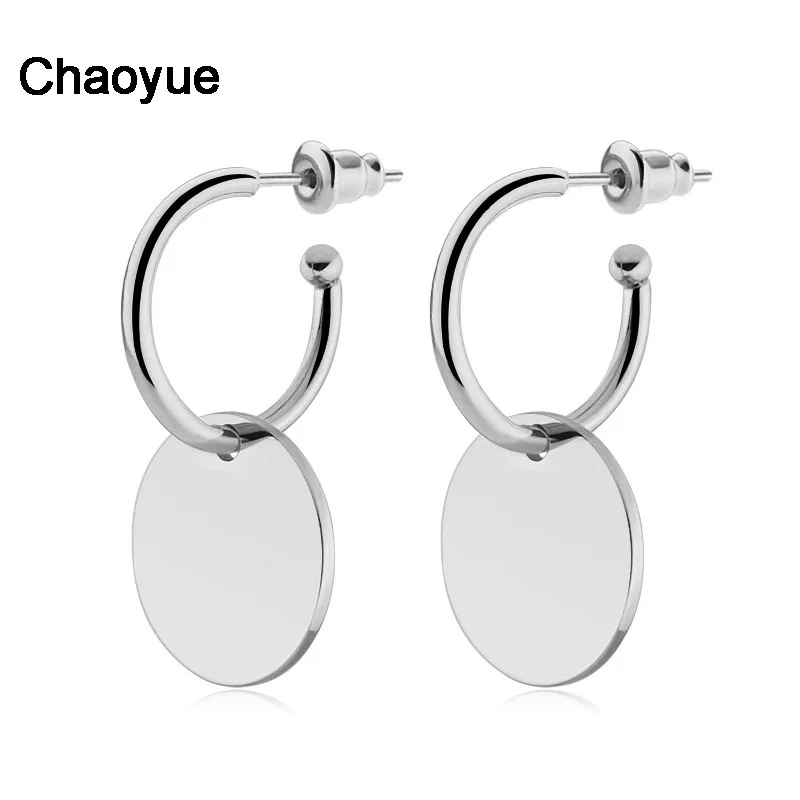 

Женские круглые серьги-кольца, позолоченные серьги из нержавеющей стали, вечерние модные ювелирные изделия на день рождения