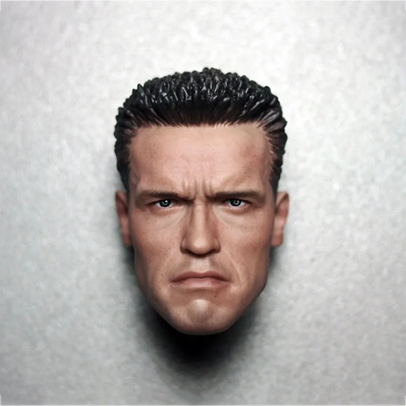 

1/6 Arnold T800 Schwarzenegger Head Sculpt Camo Painted Head Carving Model Fit 12 inch Male Soldier Action Figure Body