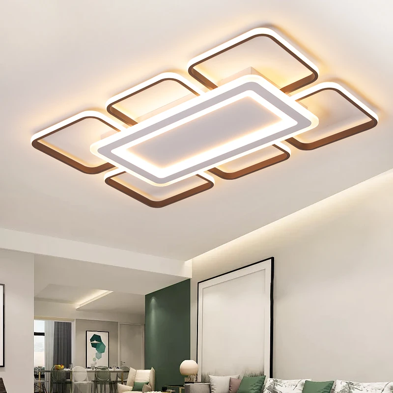 Коричневые и белые современные светодиодные потолочные лампы металлические