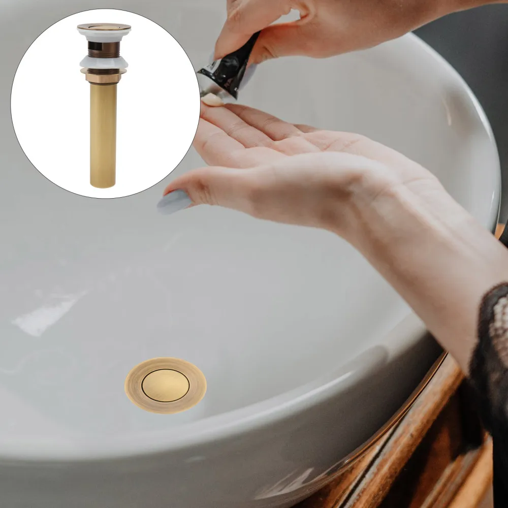 

1pc Durable Kitchen Sink Strainer Stopper Wash Basin Drainer for Home (Golden)