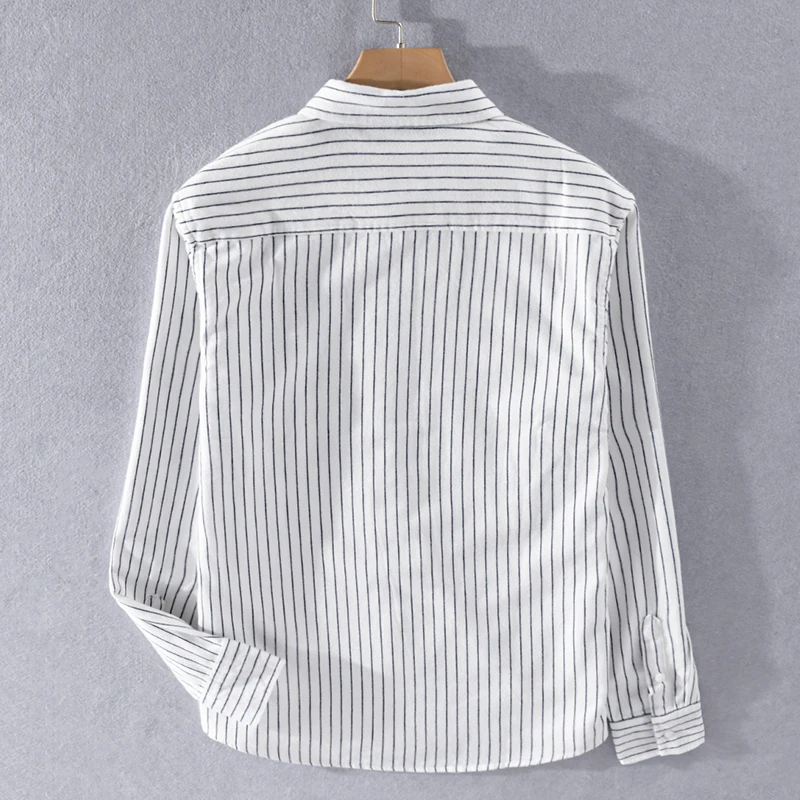 Рубашка мужская в полоску с длинным рукавом 100% хлопок |