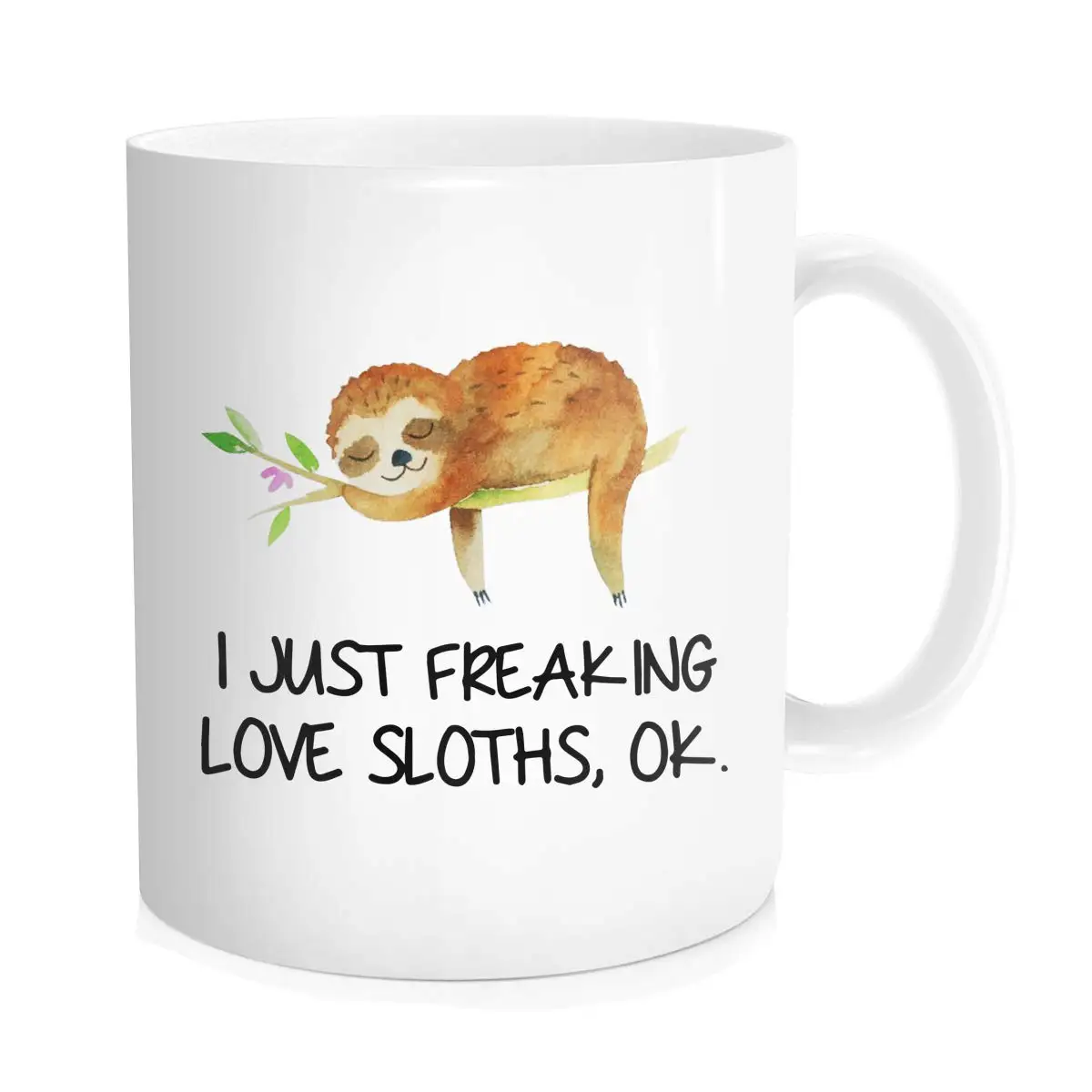 Я просто безумно люблю ленивых хорошо. Кофейная кружка керамическая белая 11