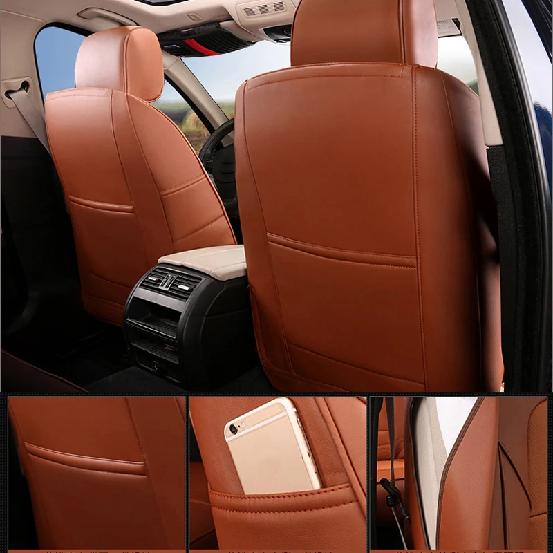 Чехлы AutoDecorun на сиденья из натуральной кожи для Dodge Journey JCUV аксессуары 2009 2018 защита