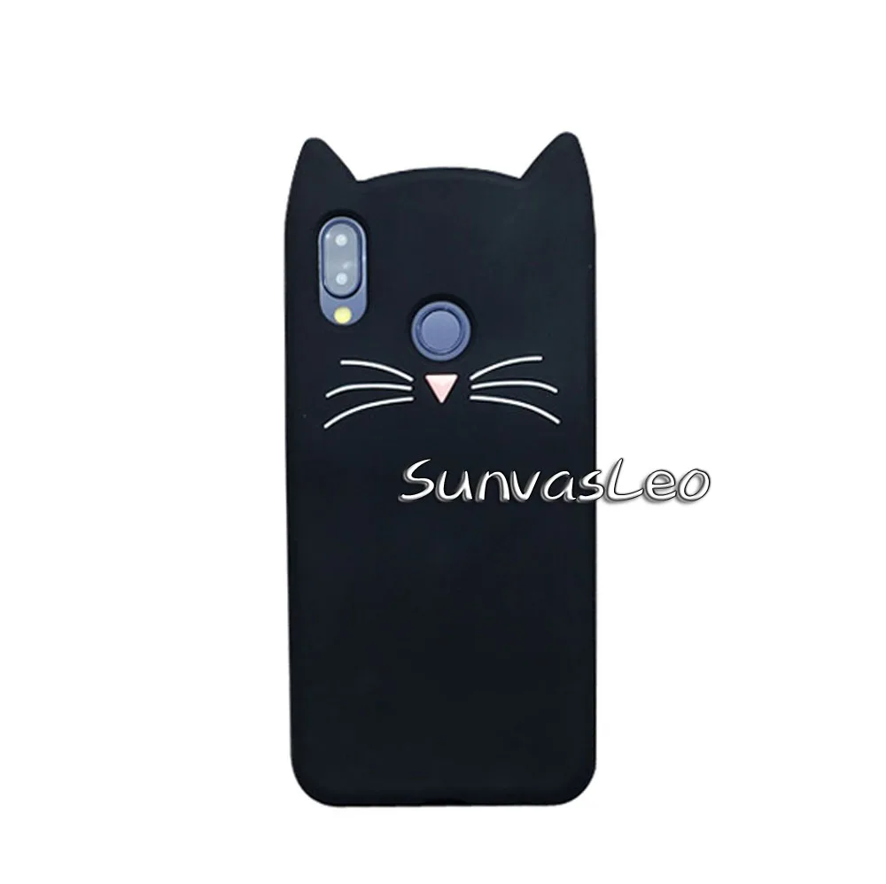 Black Beard Cat Для huawei P20 Lite чехол 3D Мягкий силиконовый чехол для мобильного телефона с единорогом чехол s Fundas Coque Capa протектор - Цвет: Black Beard Cat
