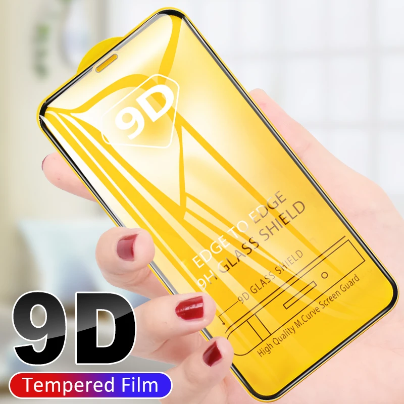 Изогнутая защитная пленка 9D для iPhone 11 Pro MAX XS XR X 7 8 6 6S plus полное покрытие закаленное