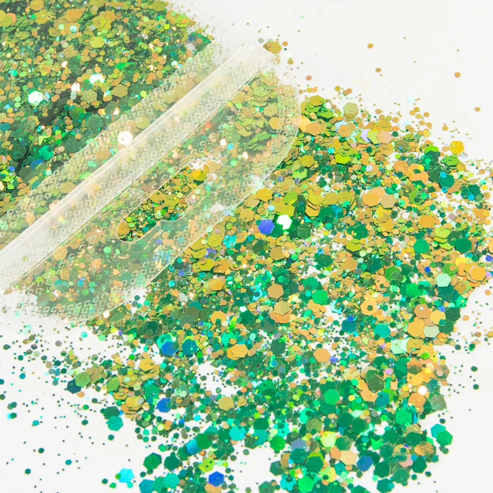 Блестящий Порошок для ногтей хлопья блестящая голографическая шестиугольная