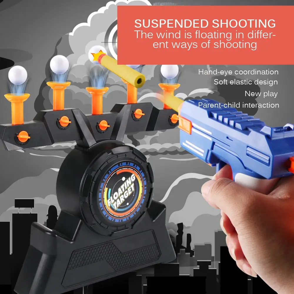 

Electric Target Floating Ball Gun Shoot Plastic Bullet Game Indoor Suspension Toy Interaction Game Educational Children
