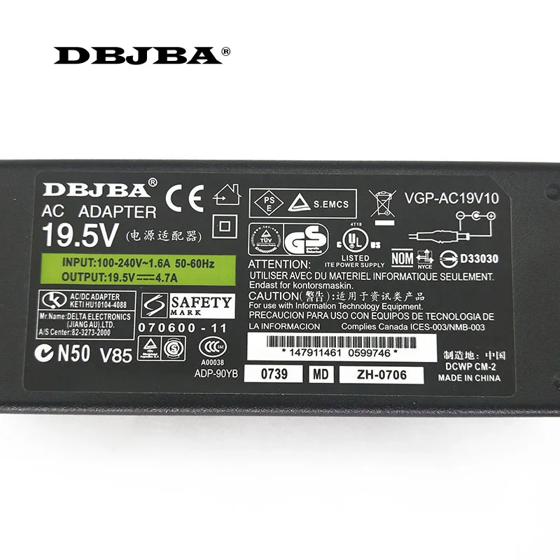 ЖК-дисплей ТВ адаптер переменного тока Зарядное устройство для sony Bravia KDL-32W605A KDL-32W607A KDL-32W60xA KDL-32W650A KDL-32W654A KDL-32W655A 19,5 V 4.7A