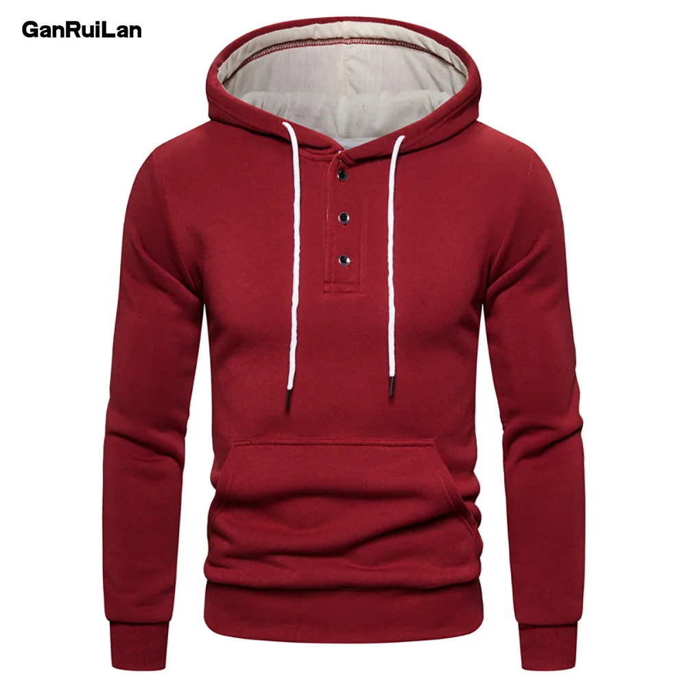

New Spring High Quality Men's Sweatshirts 2021 Fashion Solid Color Simple Hoodies Male Casual Thick Fleece Men's Hoodied B0942