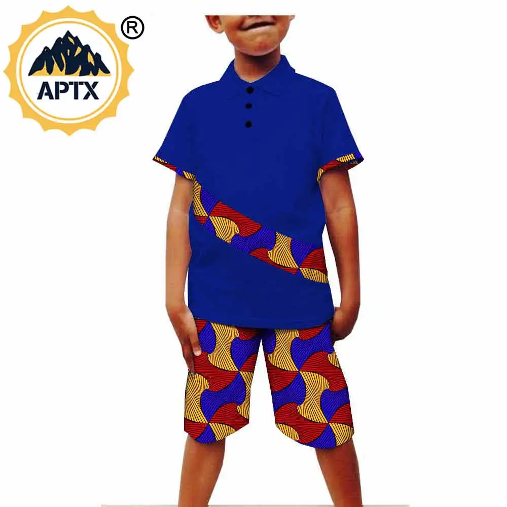 

Африканское платье, Семейный Размер, Африканский Детский комплект, 2 рубашки + шорты, традиционный батик, Анкара, хлопковые колготки a19400