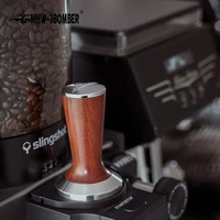 515358mm wooden handle coffee tamper 304 stainless steel powder hammer flatthread base espresso powder hammer barista tool
