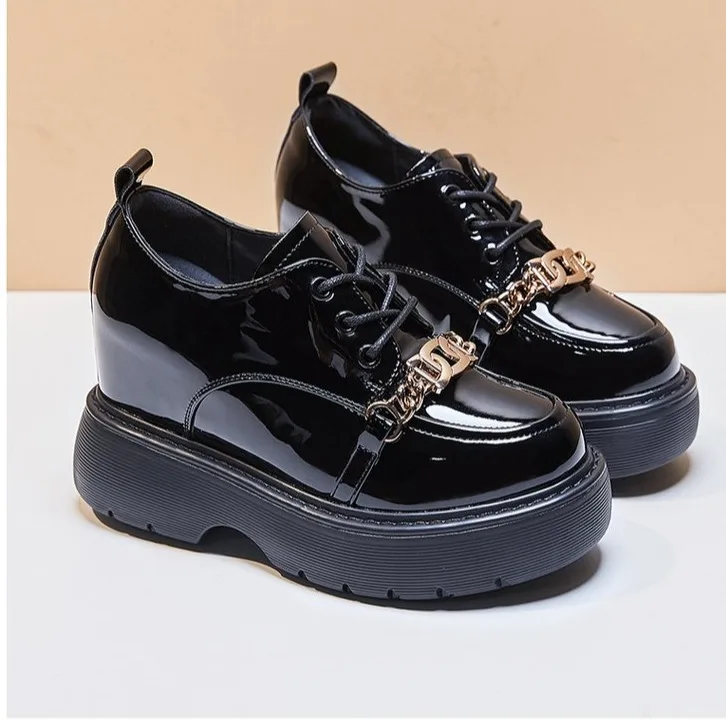 

Женские туфли-оксфорды в Корейском стиле, универсальные туфли на платформе в британском стиле, криперы в стиле ретро, осень 2021