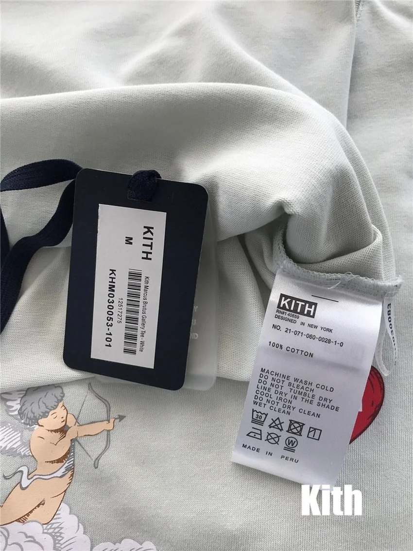 

Kith Cupid T-shirt Men Women Vintage 1:1 High Quality Heavy Fabric Tops Tee Short Sleeve mens clothing oversized t shirt