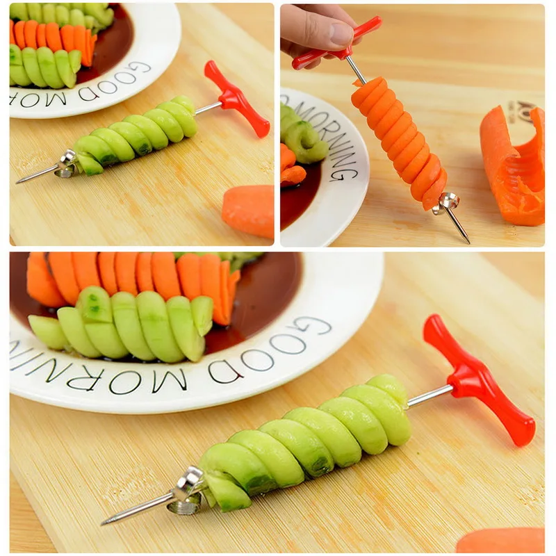 Hot Sale Vegetables Spiral Knife Slicer Rotating Machine Manual Magic Roller Radish Potato Carrot Cucumber Cutter | Дом и сад