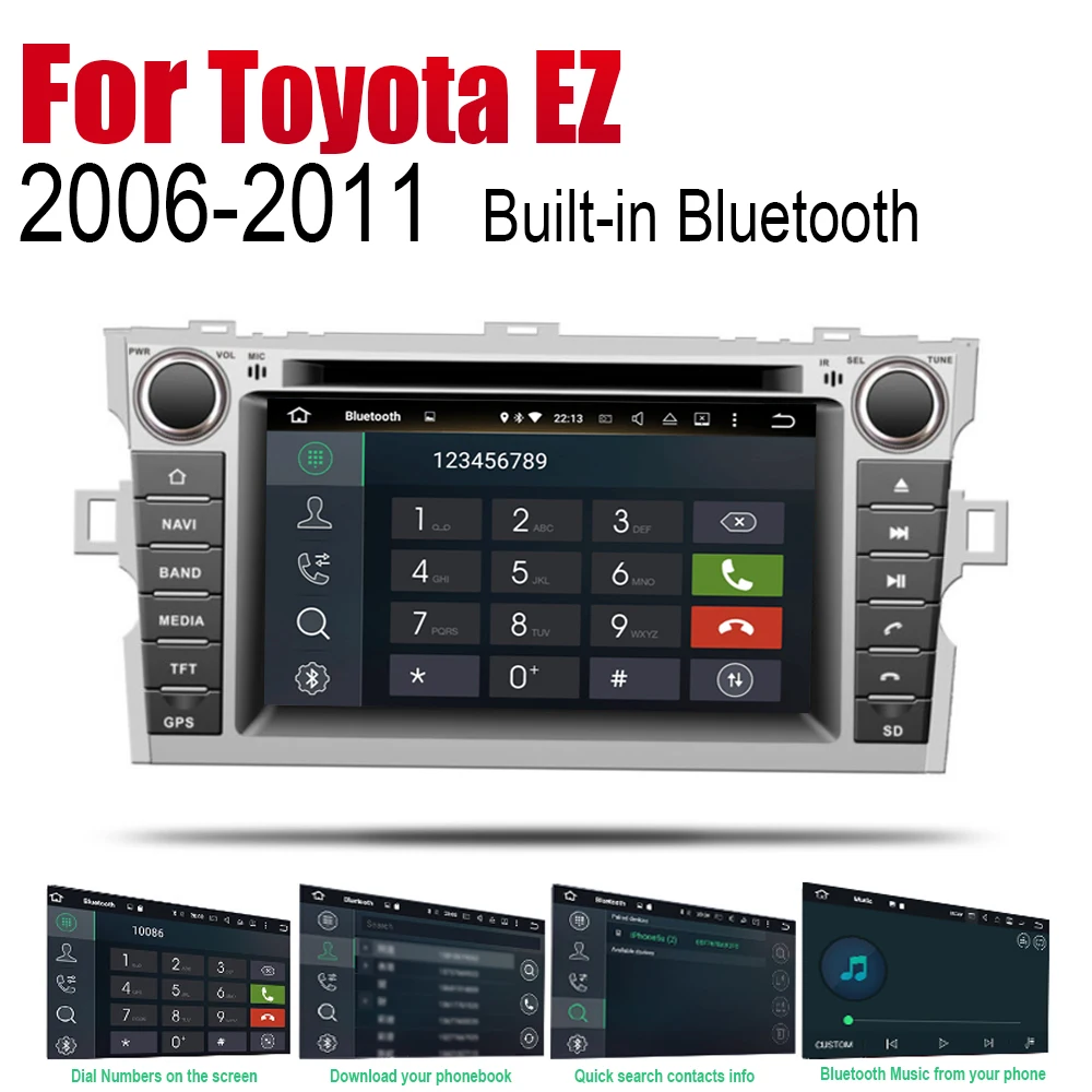 Автомобильный радиоприемник на Android стерео GPS навигация для Toyota EZ 2006 2007 2008 2009 2010 2011