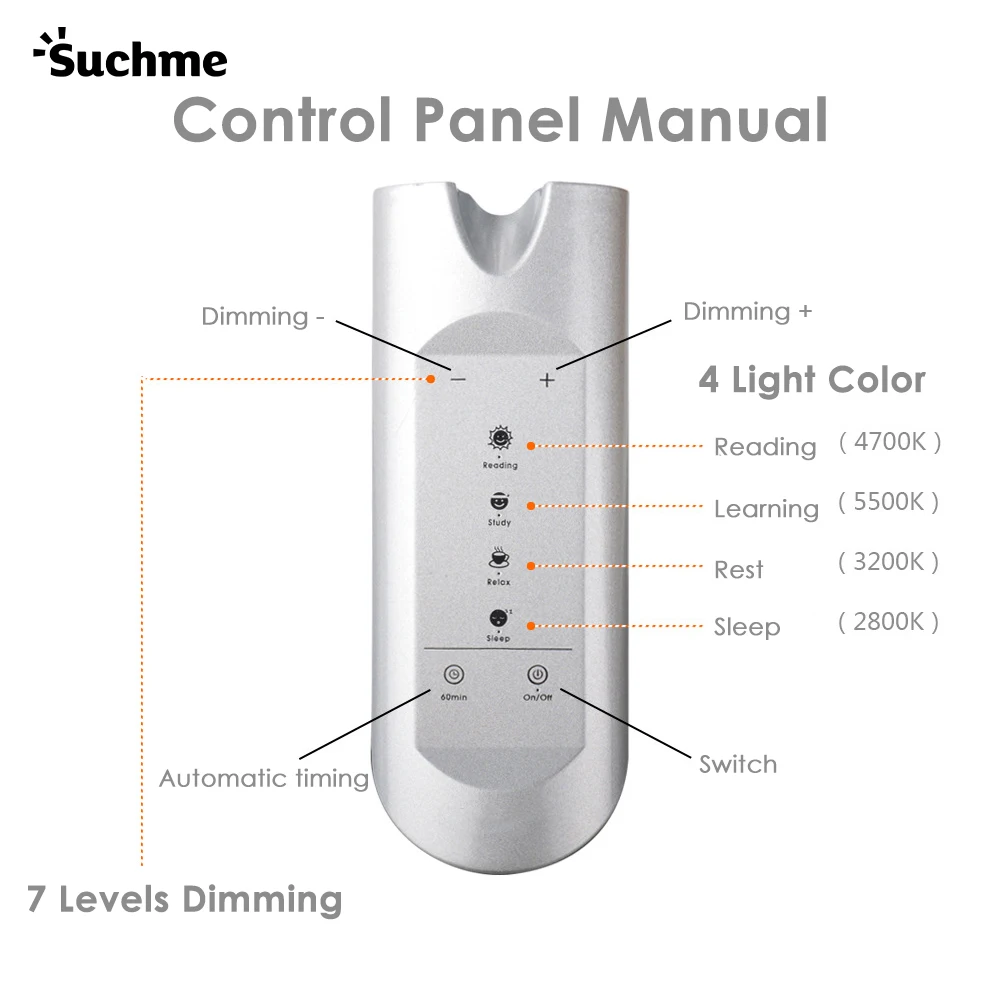 Suchme 2020 LED Desk Lamp 7W High Power Reading Table EU/US Plug Light Stand USB Output Eye-Protection 4 Color | Лампы и освещение