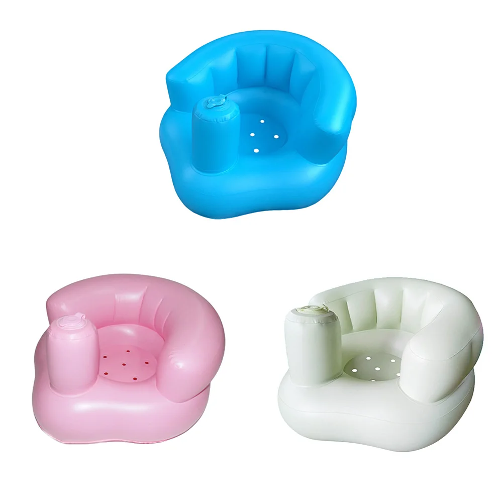 

Baby Inflatable Chair Sofa Bath Seats Dining Pushchair Pink Green PVC Infant Portable Play Game Mat Sofas Learn Stool