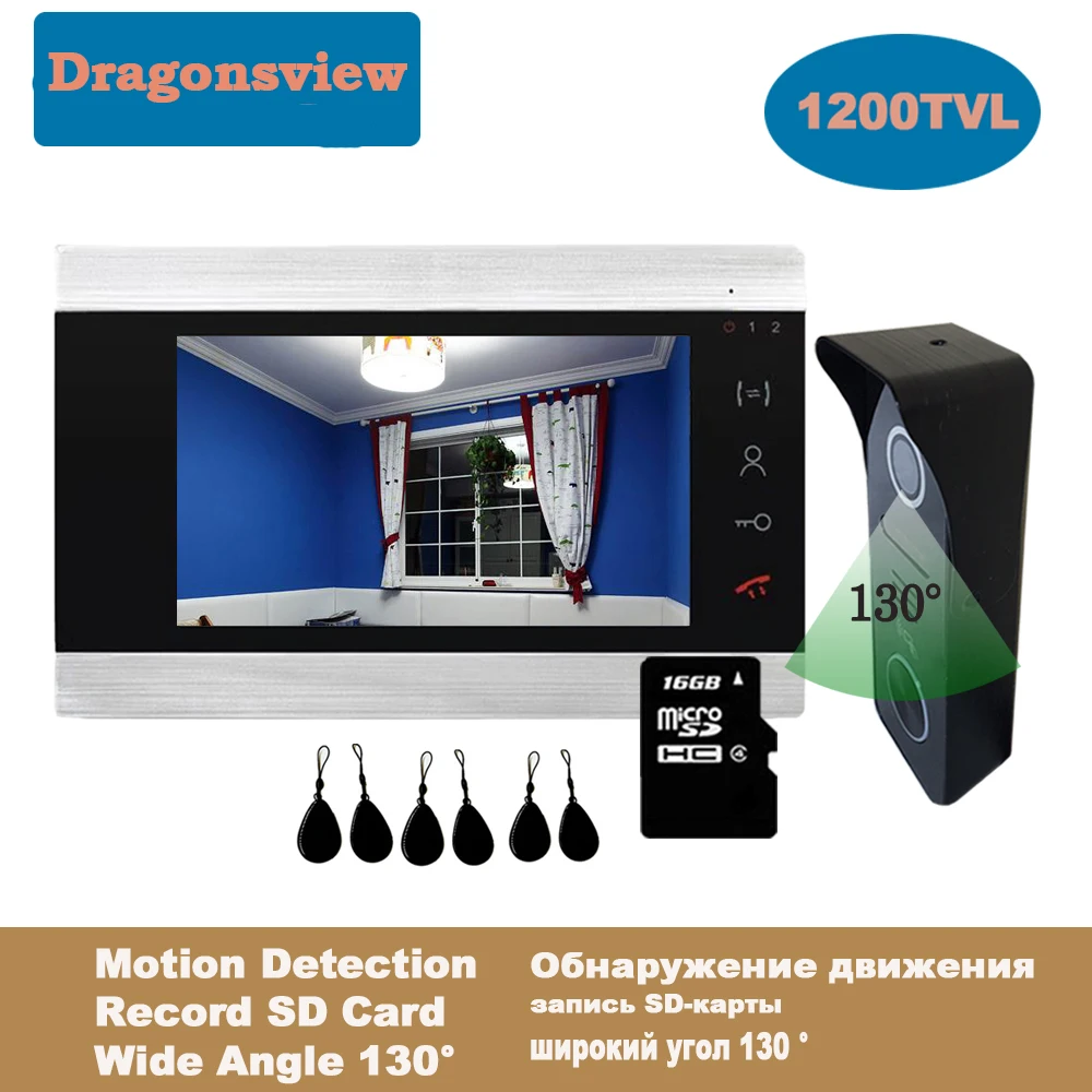 Dragonsview домашняя Интерком система RFID видео дверь телефон разблокировка 2 наружные
