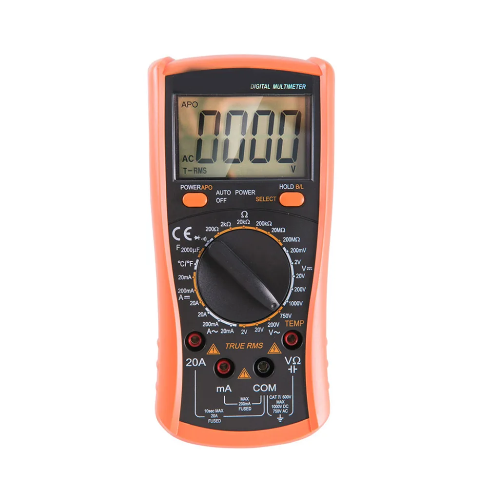 

Newest 89B Digital Multimeter True RMS Overload Protection 2000 Counts Resistance Temperature Capacitance Diode Multi Meter