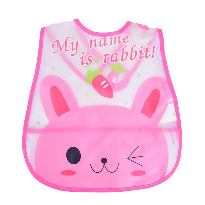 Babero ajustable de calidad para beb&eacute;, delantal de pl&aacute;stico impermeable, pa&ntilde;o de alimentaci&oacute;n de dibujos animados, 1 unidad-3